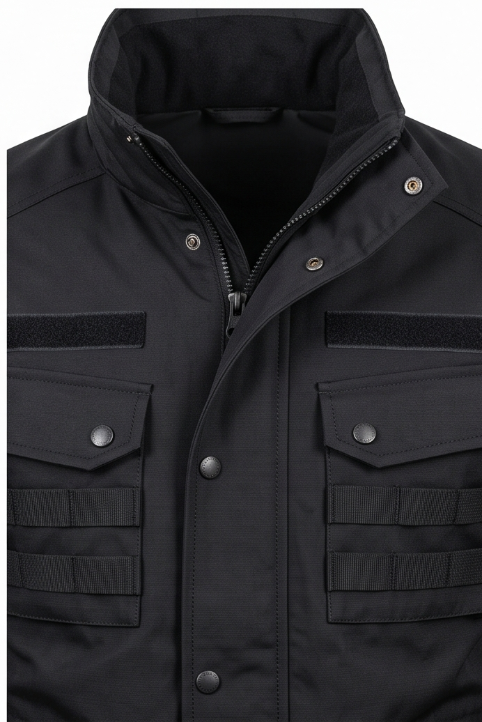 The Running Man 2026 Inspired Black Tactical Cotton Jacket - Image 2