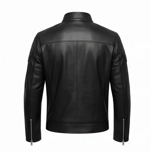 Men's Johnny Cage Inspired Mortal Kombat 2 Black Leather Jacket - Image 2