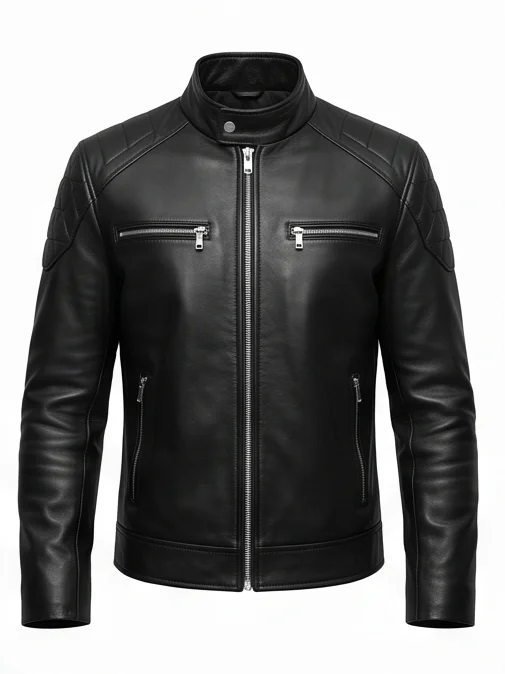 Men's Johnny Cage Inspired Mortal Kombat 2 Black Leather Jacket - Image 3