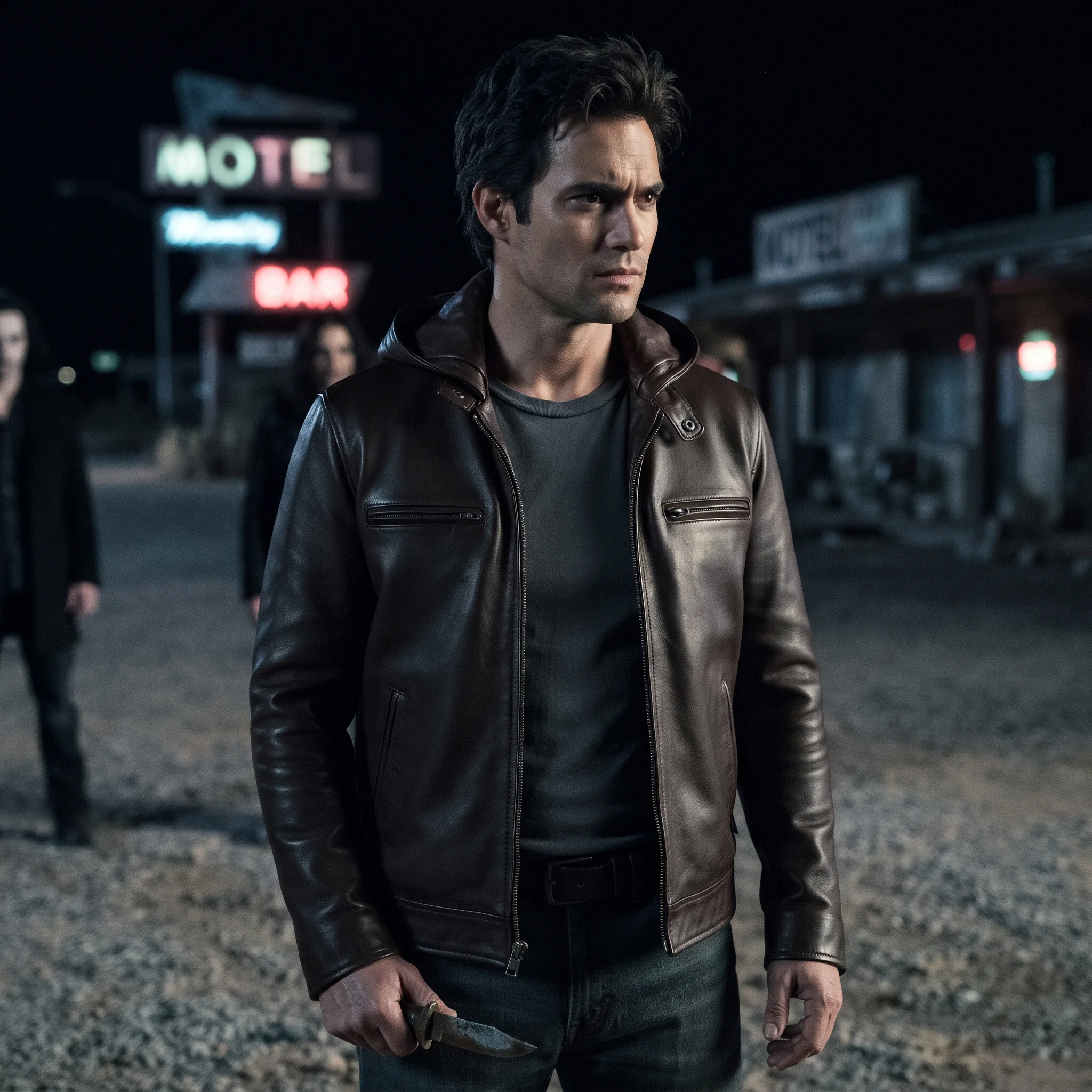 Caleb Near Dark Inspired Brown Genuine Leather Jacket