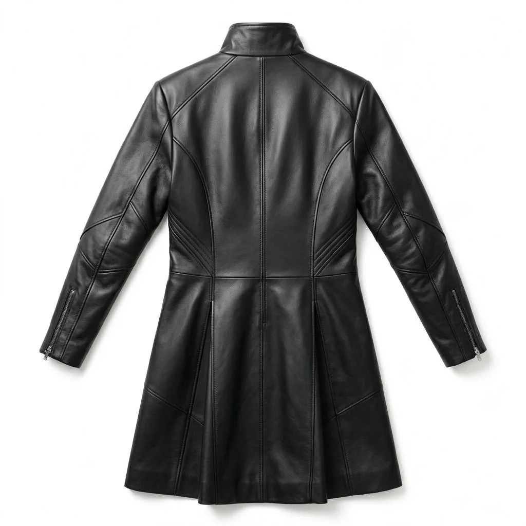 Equilibrium Inspired Cleric Black Long Leather Coat - Image 4