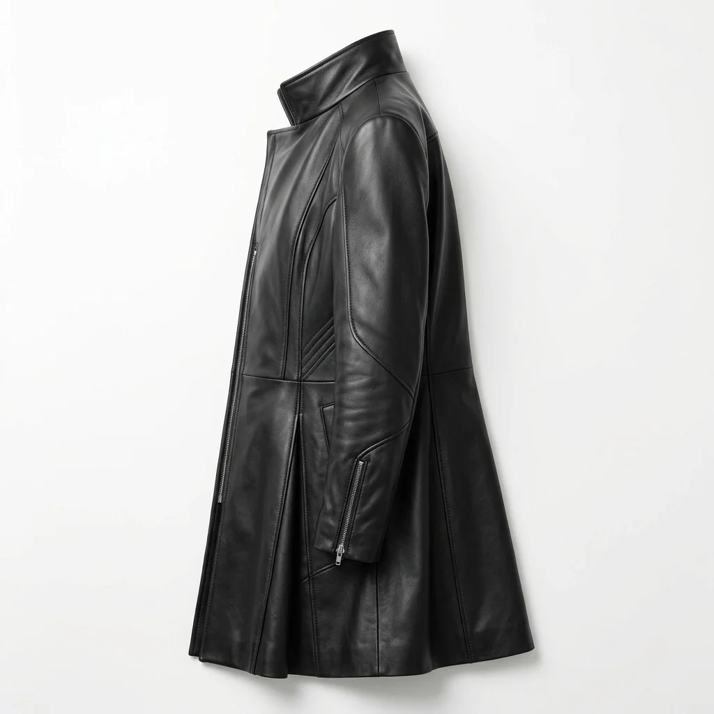 Equilibrium Inspired Cleric Black Long Leather Coat - Image 3