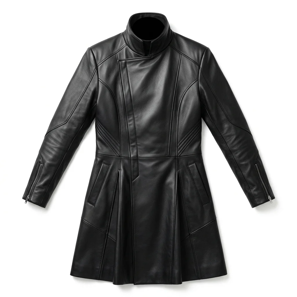 Equilibrium Inspired Cleric Black Long Leather Coat - Image 5
