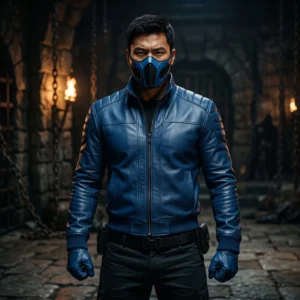 Sub-Zero Inspired MK2 Blue Leather Jacket