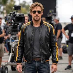 The Fall Guy Colt Seavers Inspired Stuntman Black Leather Jacket