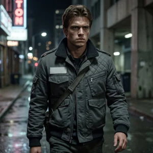 Kyle Reese Inspired Military Tactical Grey Bomber Jacket