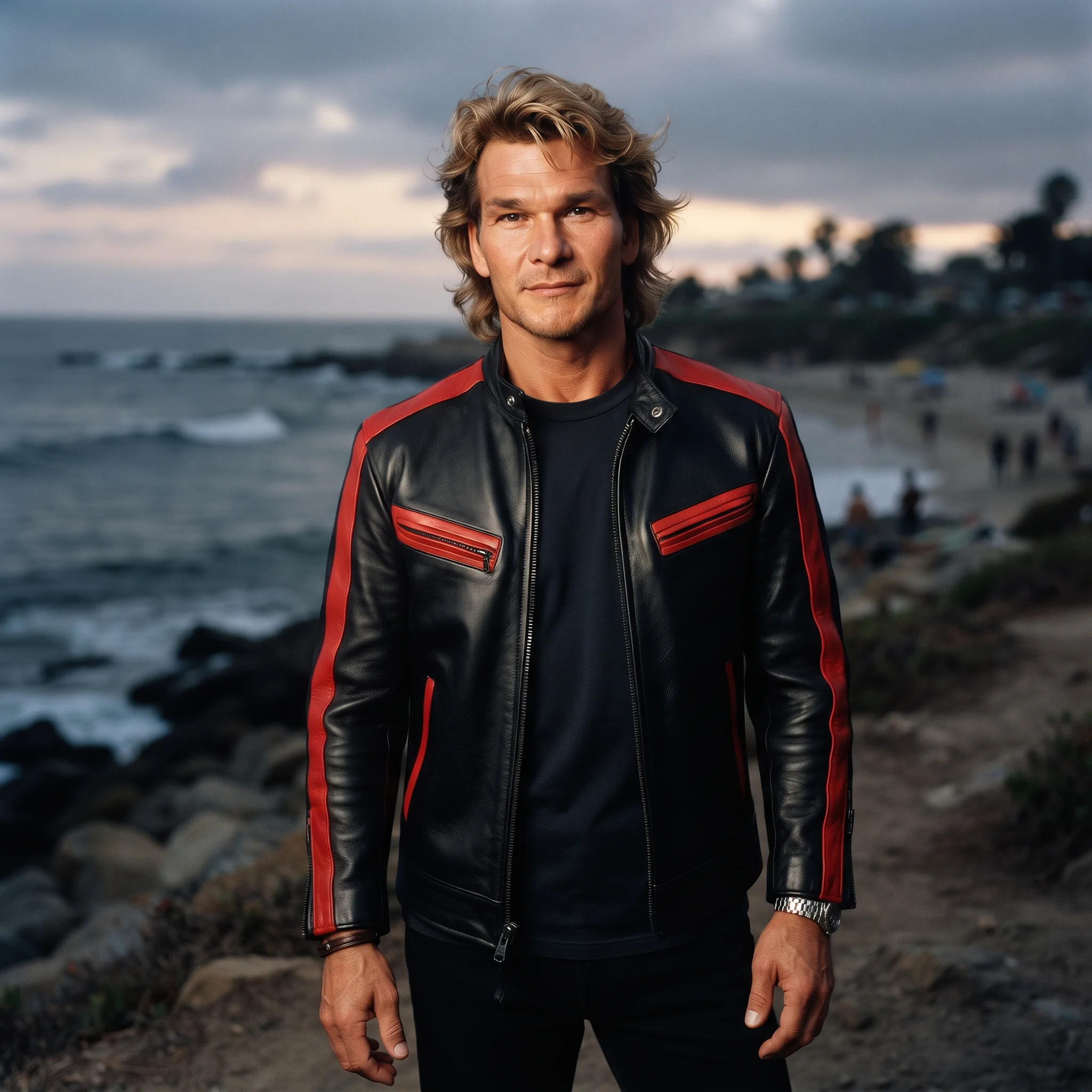 Point Break Bodhi Inspired Black and Red Leather Jacket