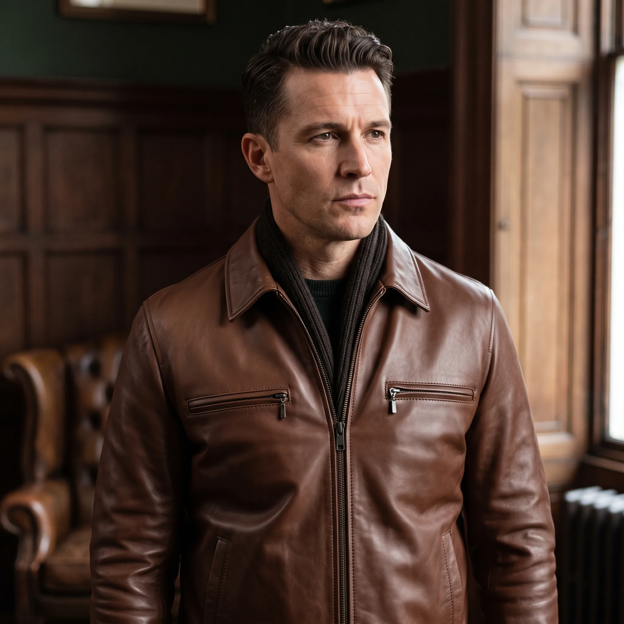 The Gentlemen Mickey Pearson Inspired Brown Leather Jacket