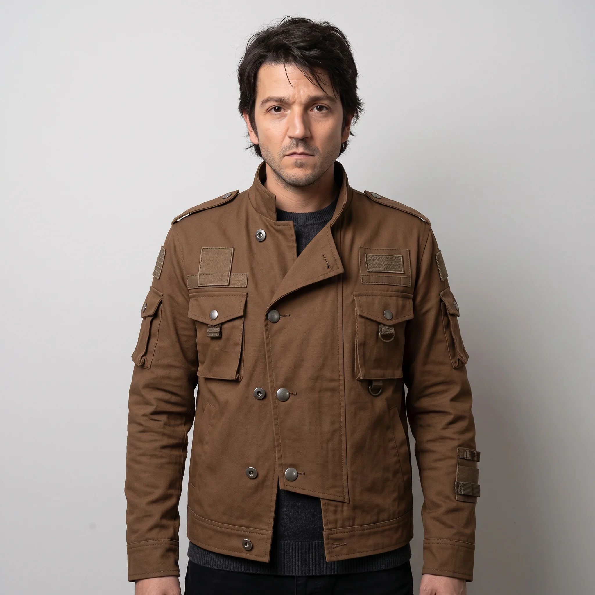 Men's Andor Cassian Inspired Brown Cotton Utility Military Jacket