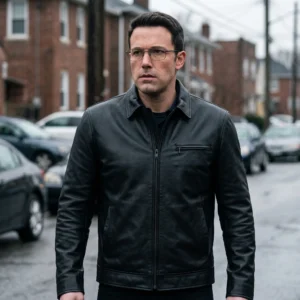 Men's The Accountant Christian Wolff Inspired Black Leather Jacket