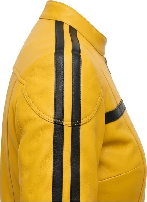 The Bride Inspired Women's Yellow Racing Leather Jacket - Image 3