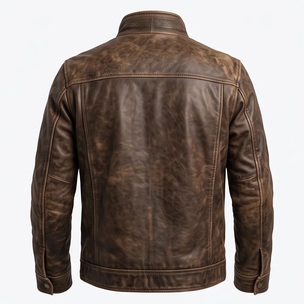 Weapons 2026 Inspired Distressed Brown Leather Jacket - Image 3