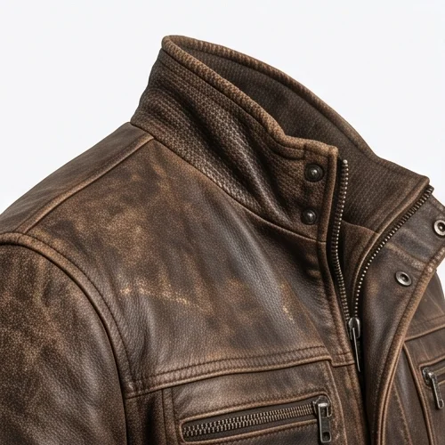Weapons 2026 Inspired Distressed Brown Leather Jacket - Image 5