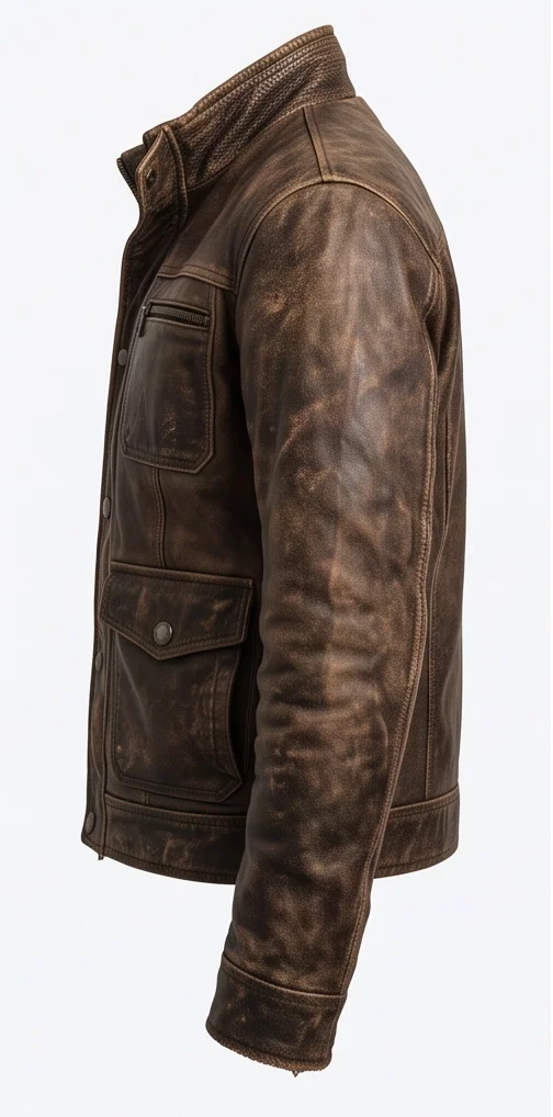 Weapons 2026 Inspired Distressed Brown Leather Jacket - Image 6