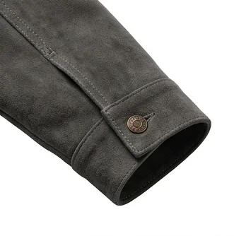 Yellowstone Rip Wheeler Inspired Charcoal Grey Suede Jacket - Image 6