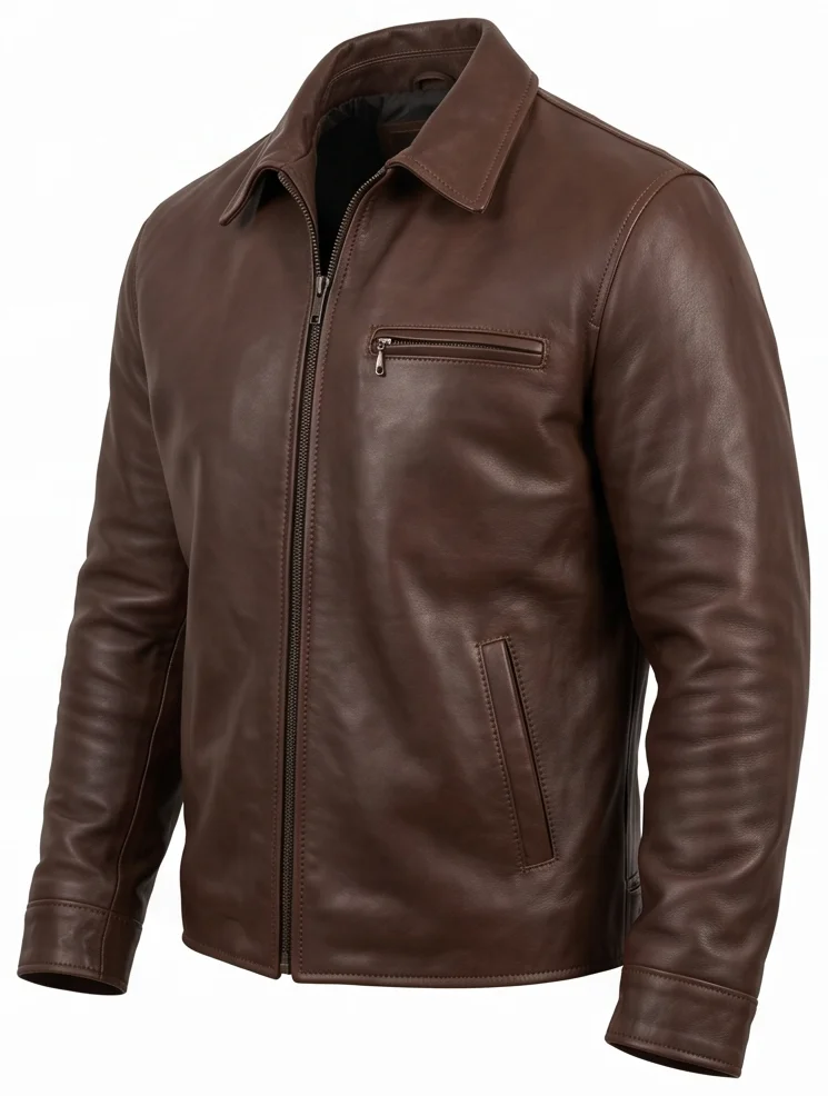 Jack Reacher Inspired Brown Leather Jacket - Image 4
