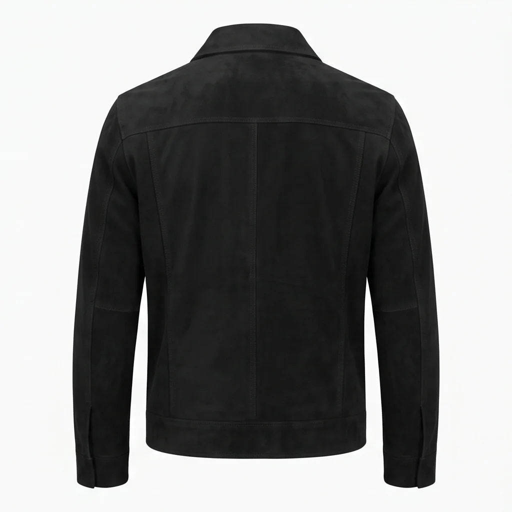 Men's Nobody Hutch Mansell Inspired Black Suede Leather Jacket - Image 2