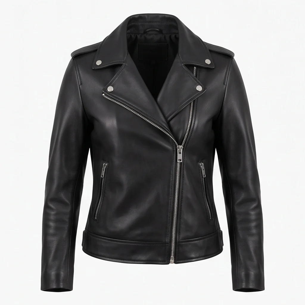 Lorraine Broughton Inspired Women's Black Biker Leather Jacket - Image 3