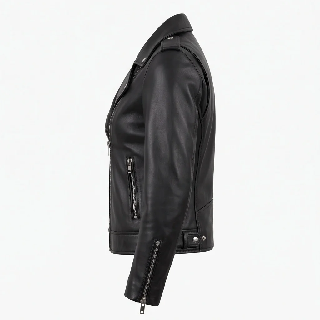 Lorraine Broughton Inspired Women's Black Biker Leather Jacket - Image 5
