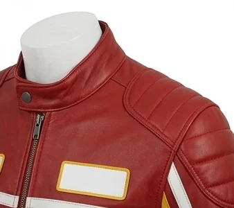 Rush-Inspired Niki Red Leather Track Racing Jacket - Image 7