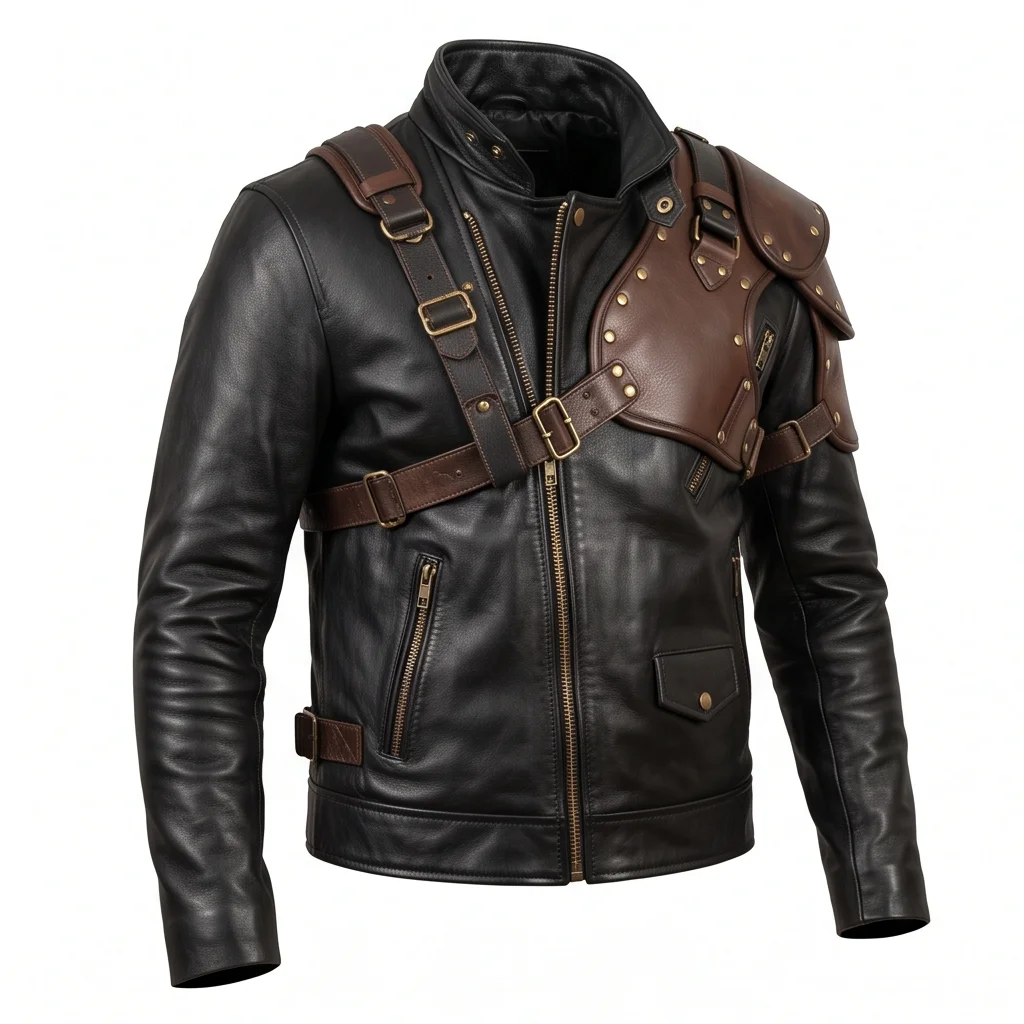 Praetorian Joe Inspired Wasteland Racing Leather Jacket - Image 4