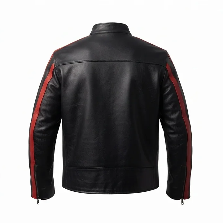 Point Break Bodhi Inspired Black and Red Leather Jacket - Image 2