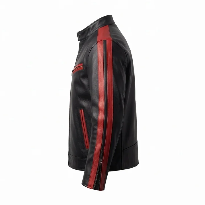 Point Break Bodhi Inspired Black and Red Leather Jacket - Image 3