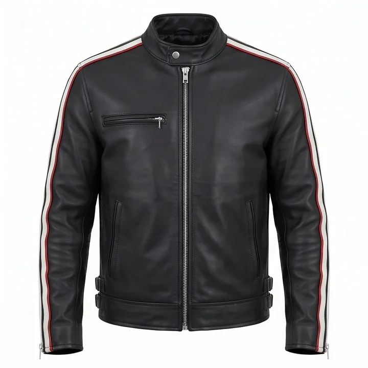 Martin Riggs Lethal Weapon Inspired Black Cafe Racer Leather Jacket - Image 2