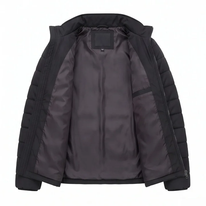 The Killer Michael Fassbender Inspired Black Quilted Jacket - Image 5