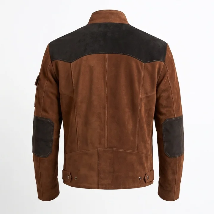 Star Wars Inspired Han Solo Brown Suede Biker Jacket - Image 5