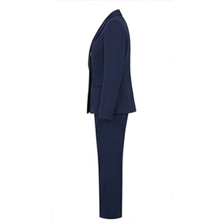 Women's Navy Blue Two-Piece Double-Breasted Pantsuit - Image 5