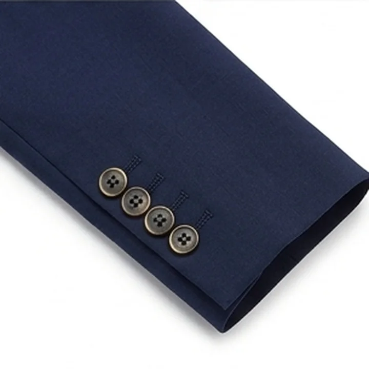 Women's Navy Blue Two-Piece Double-Breasted Pantsuit - Image 2