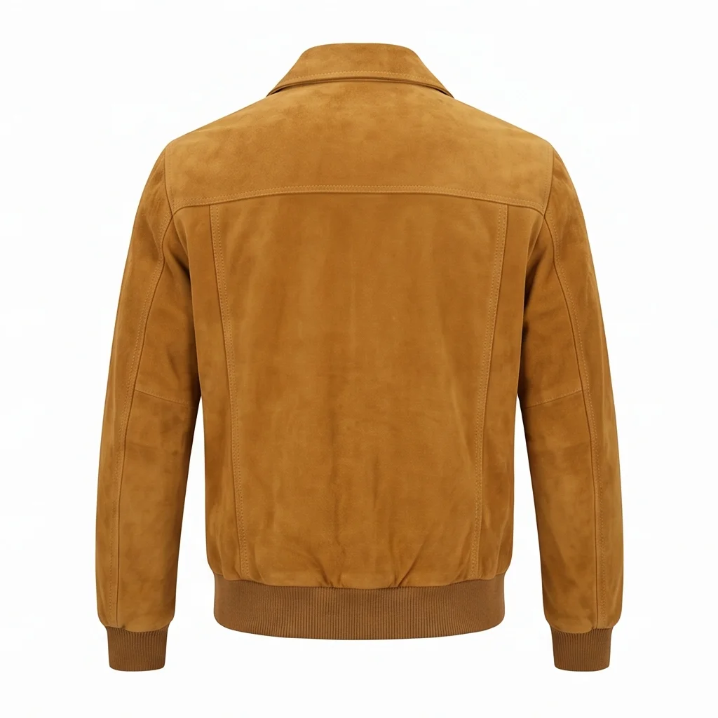 Cliff Booth Inspired Vintage Mustard Tan Suede Leather Jacket - Image 2
