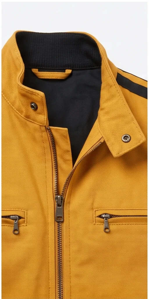 Cliff Booth Inspired Yellow Retro Cotton Racing Jacket - Image 3